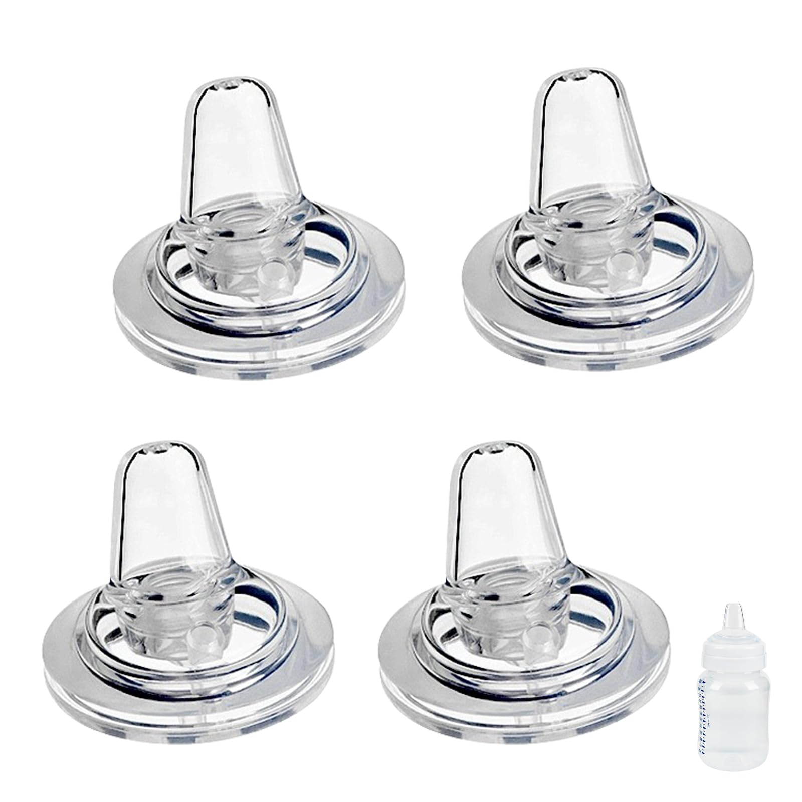 Sippy Spout Nipples for Philips Avent Anti-Colic Baby Bottles, Transition Straw Sippy Cup 100% Food Grade Silicone Soft Nipple, 6m+, Pack of 4