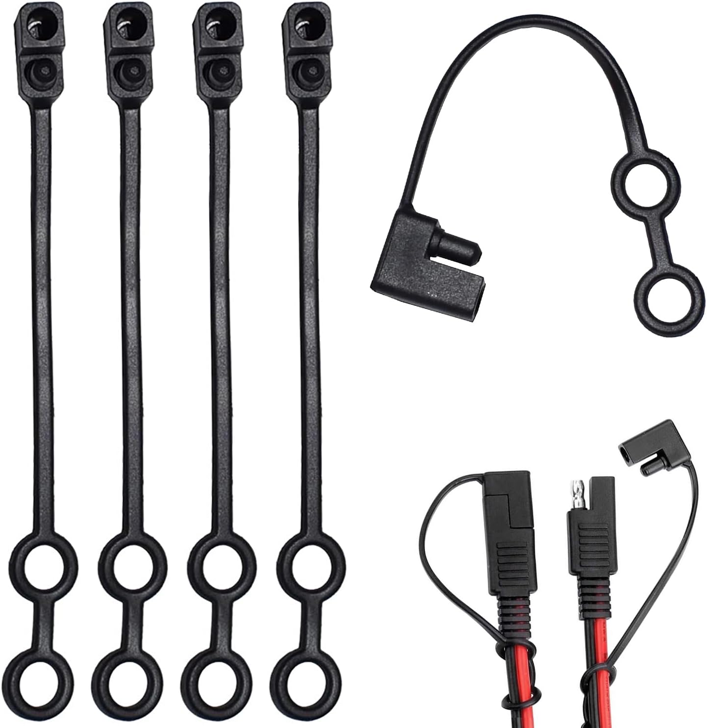 SAE Harness Extension Cable [5 Piece Set] PVC Waterproof Cover for Battery Tender Waterproof Cover Case for Car Navigation and Car Electronics
