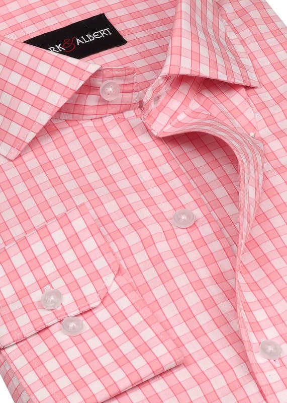 Image of MARK & ALBERT 100% Cotton Full Sleeves Regular Fit Formal Shirt for Men Blue
