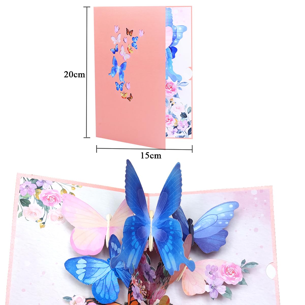 Amazon | 3D 蝶々ポップアップカード 蝶が舞う感じ 立体