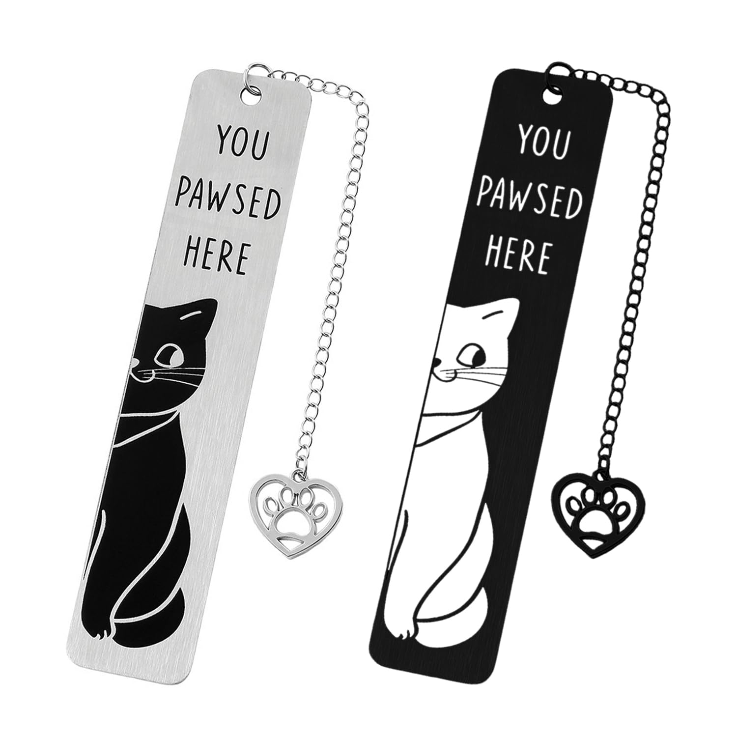 USHXVG 2 Pieces Of Cat Metal Bookmarks, Decorated With Kitten Elements, Lightweight And Durable, Do Not Hurt The Pages Of The Book, Suitable For Reading Marks, For Book Lovers And Students.