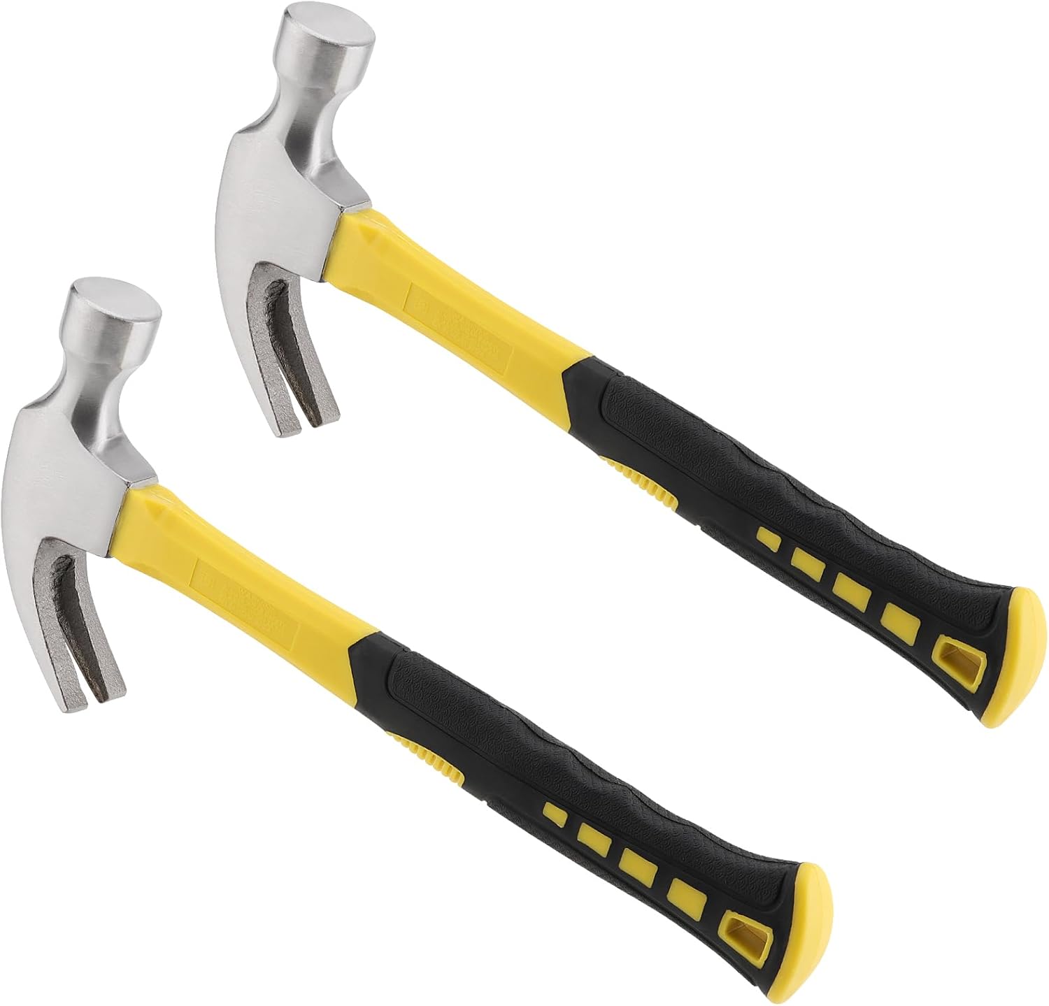 SOUJAP 2 PCS 24oz Claw Hammer, Forged Steel Nail Hammer with Non Slip Handle, Framing Rip Claw Hammer for Woodworking