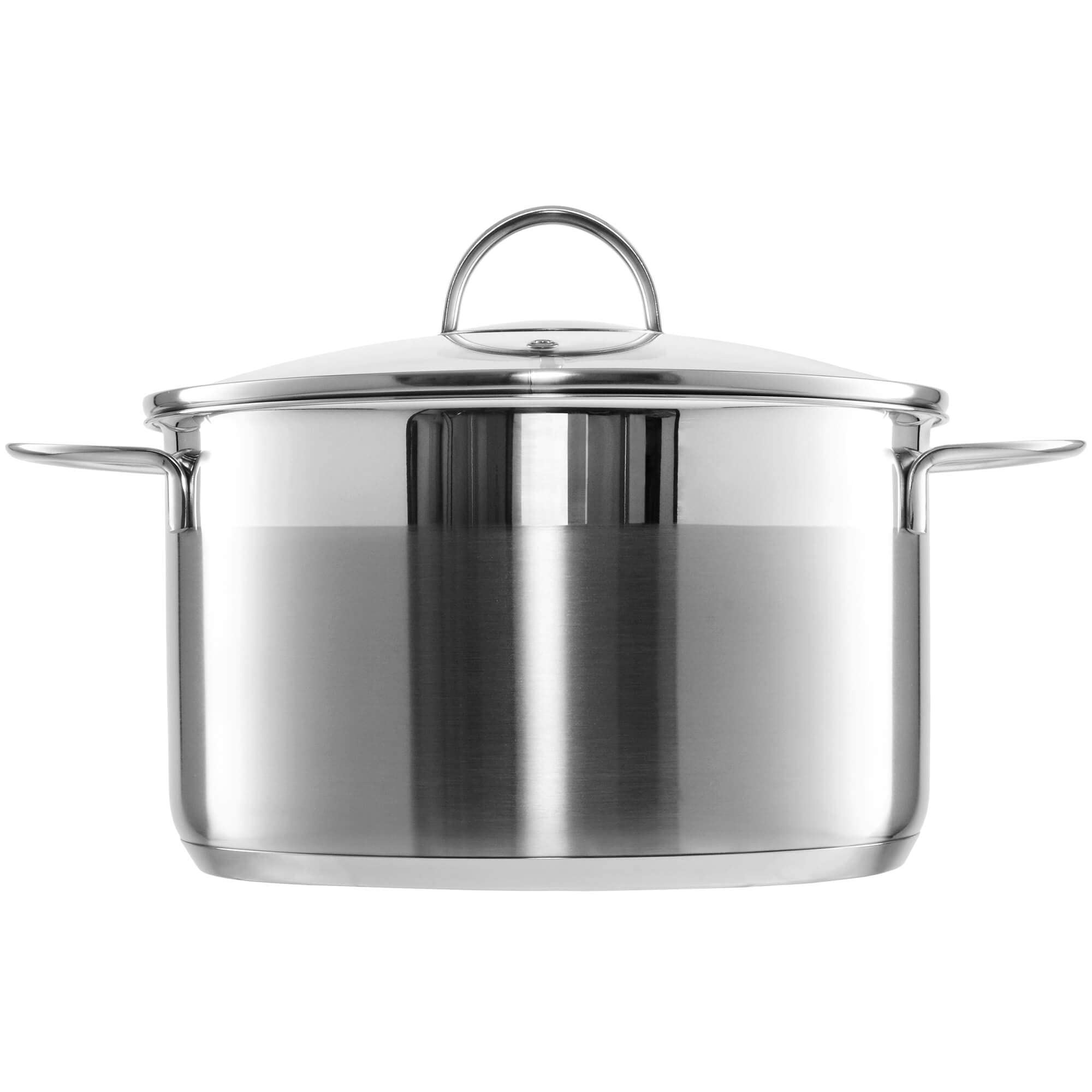 GRÄWE Zestaw garnków – Ø 16 cm (1,5 litra), Ø 20 cm (3 litry), Ø 24 cm (5 litrów) garnek ze stali nierdzewnej ze szklaną pokrywką, nadaje się do płyt indukcyjnych