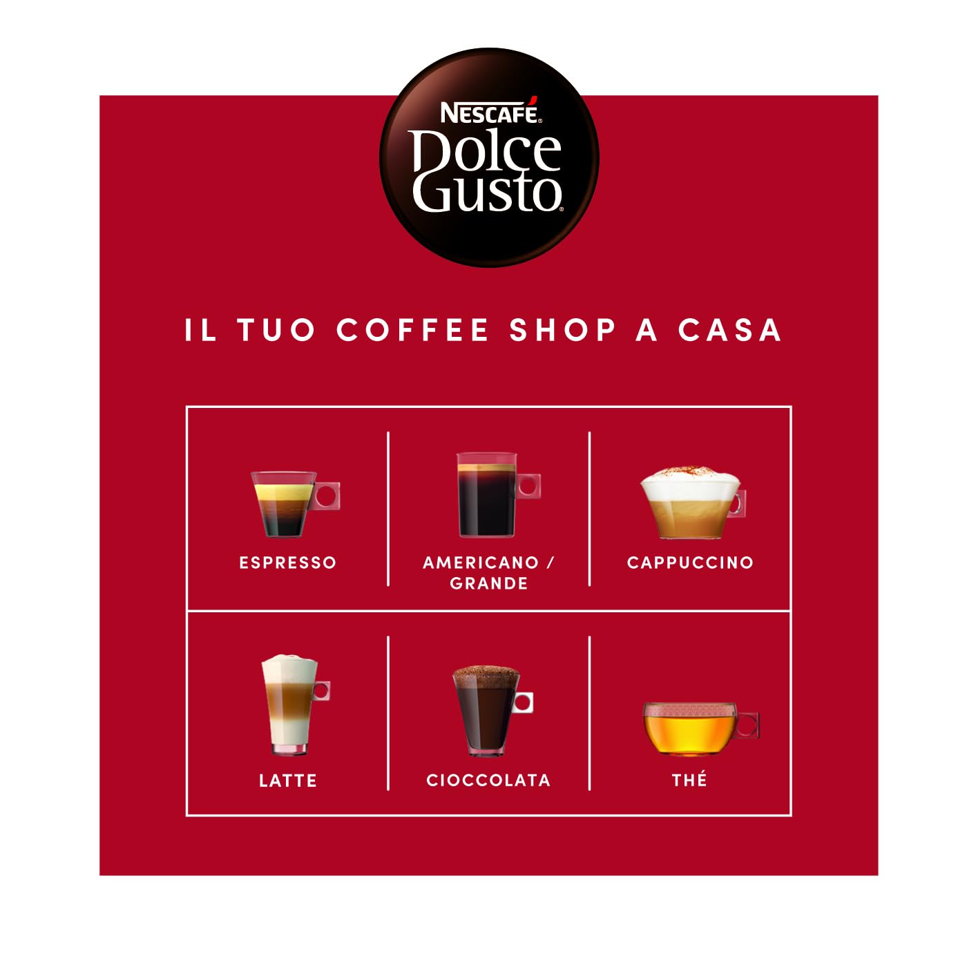 Nescafé Dolce Gusto - Café Espresso Roma, 6 paquetes de 16 cápsulas (96 cápsulas)