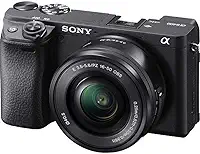 Câmera digital Sony Alpha 6400 com sensor APSC, 24,3MP, tela ajustável em 180°(selfie) e lente 16-50mm F3.5-5.6 | ILCE-6400L/B