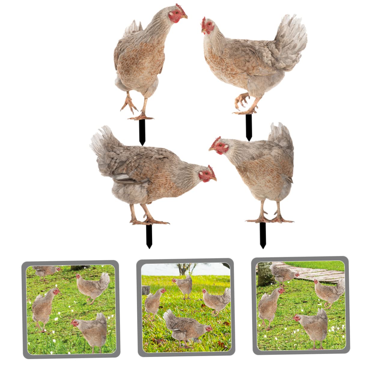 Gartenstecker Huhn aus Acryl, für Garten und Rasen