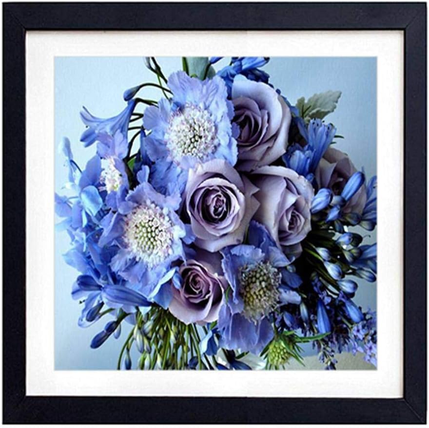 Framed Wall Art roses flowers agapanthus bouquet