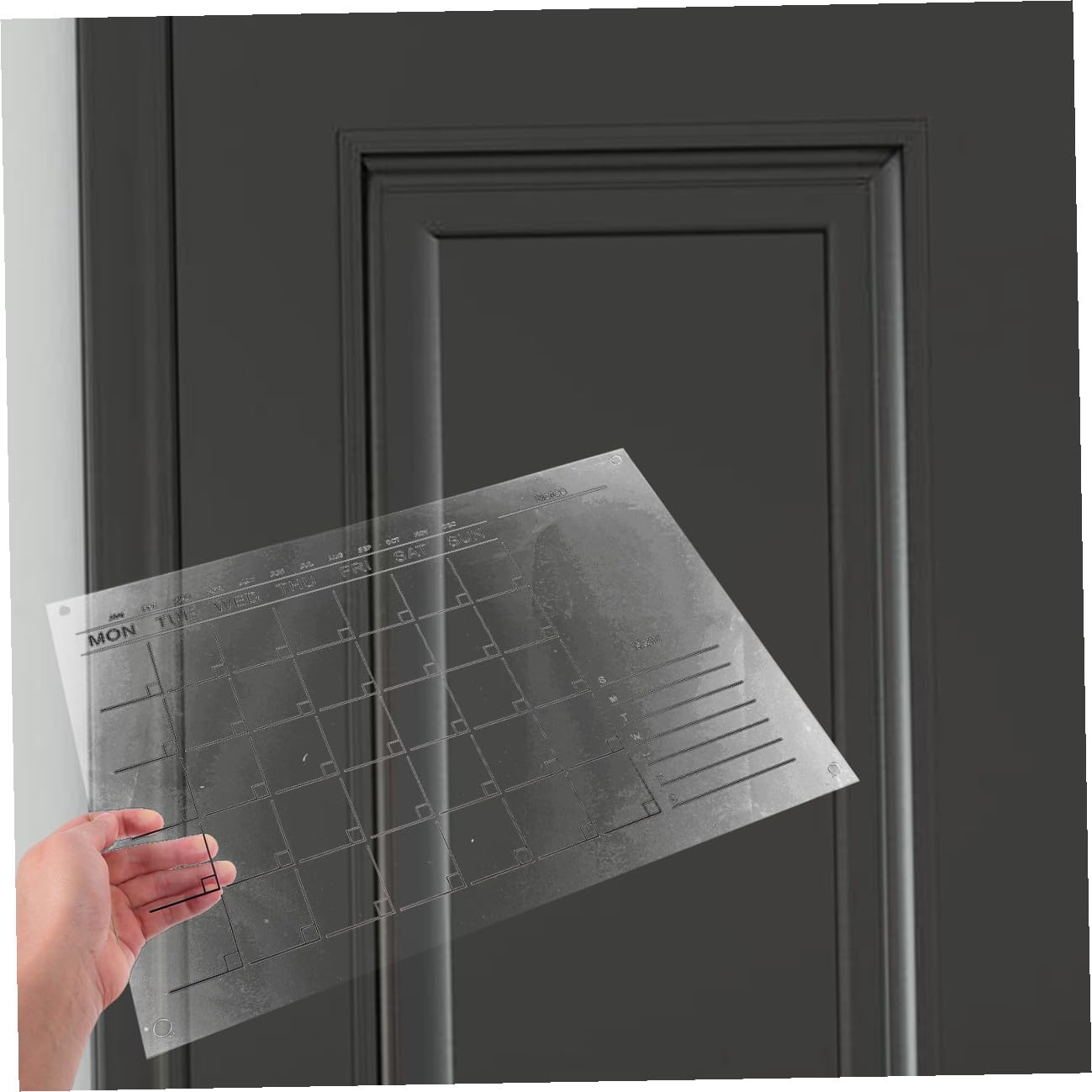NOLITOY Abwischbarer Acrylglas Wandkalender Wochenplaner mit Aufhängung Wiederverwendbarer Kalender Whiteboard Memo Board für Zuhause Büro Dekoration mit Nägeln und Zufällige Farbe