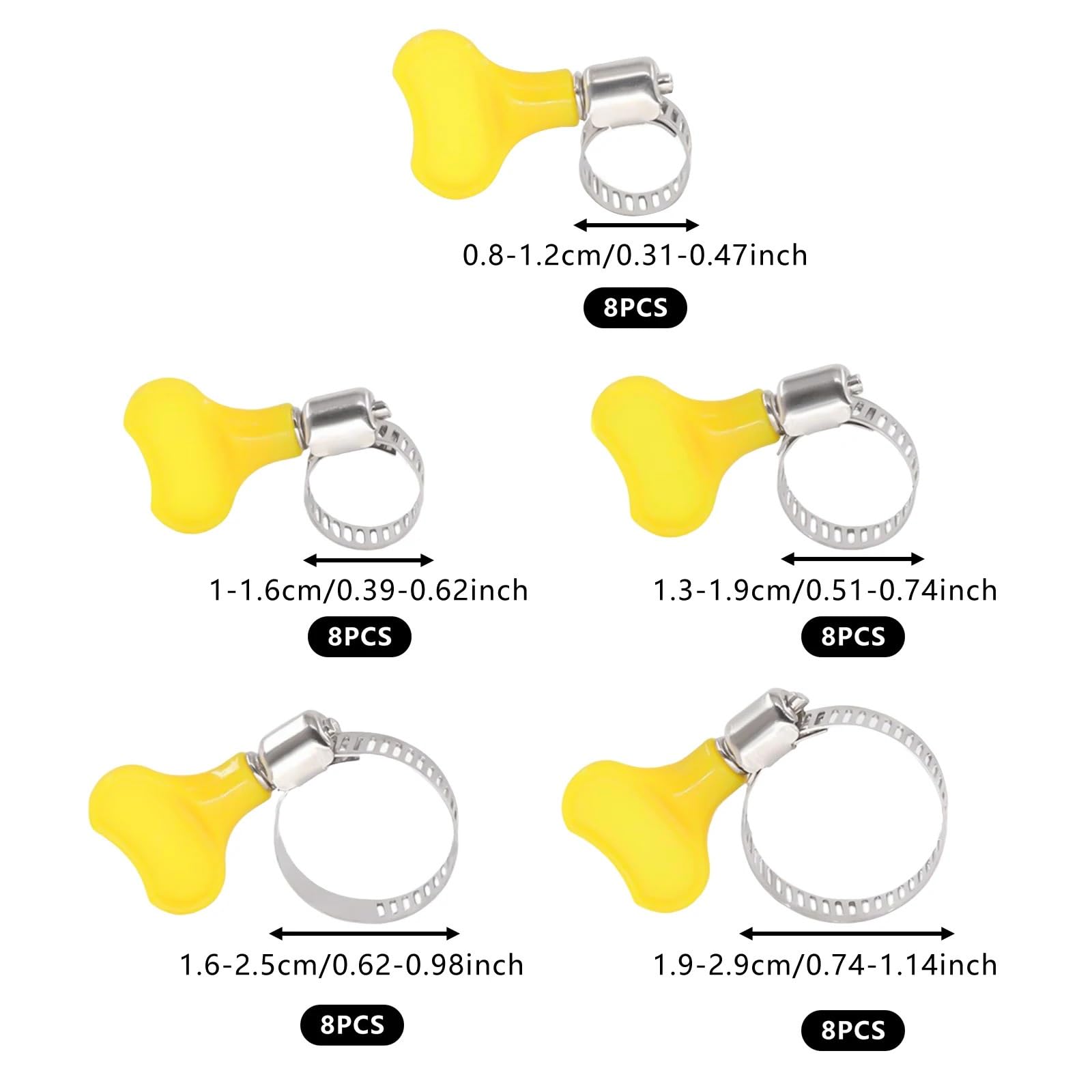 Schlauchschellen Edelstahl 40-teiliges, verstellbares Schlüssel-Schlauchschellen-Set, langlebiges Schneckengetriebe for Automobil- und mechanische Anwendungen