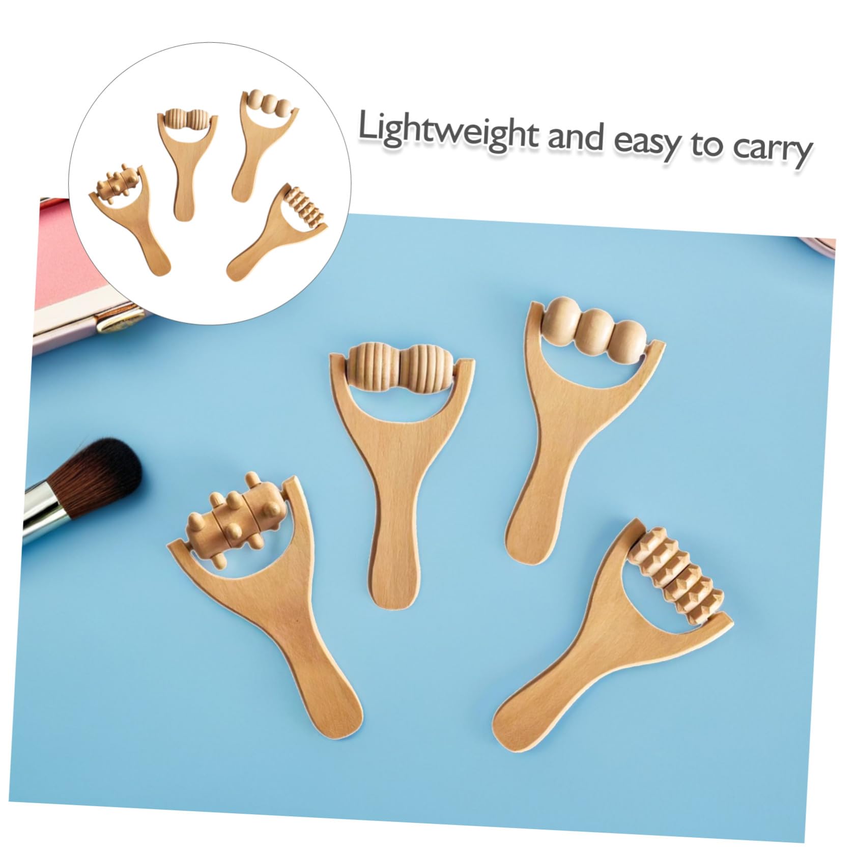 8 Stück Teiliges Holz massagewerkzeug mit Ergonomischem Griff Tragbarer Körper Fußroller für Tiefengewebemassage Natürliche Holzqualität für Nacken Schulter Rückenentspannung