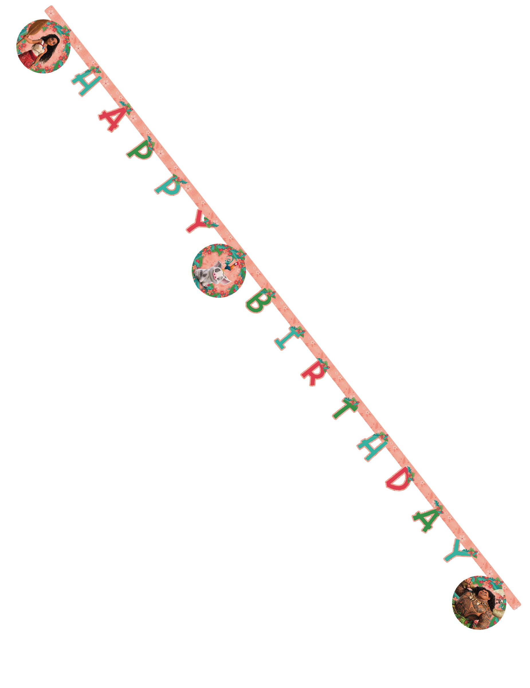 Procos Guirlande Happy Birthday Vaiana 2 - Multicolore