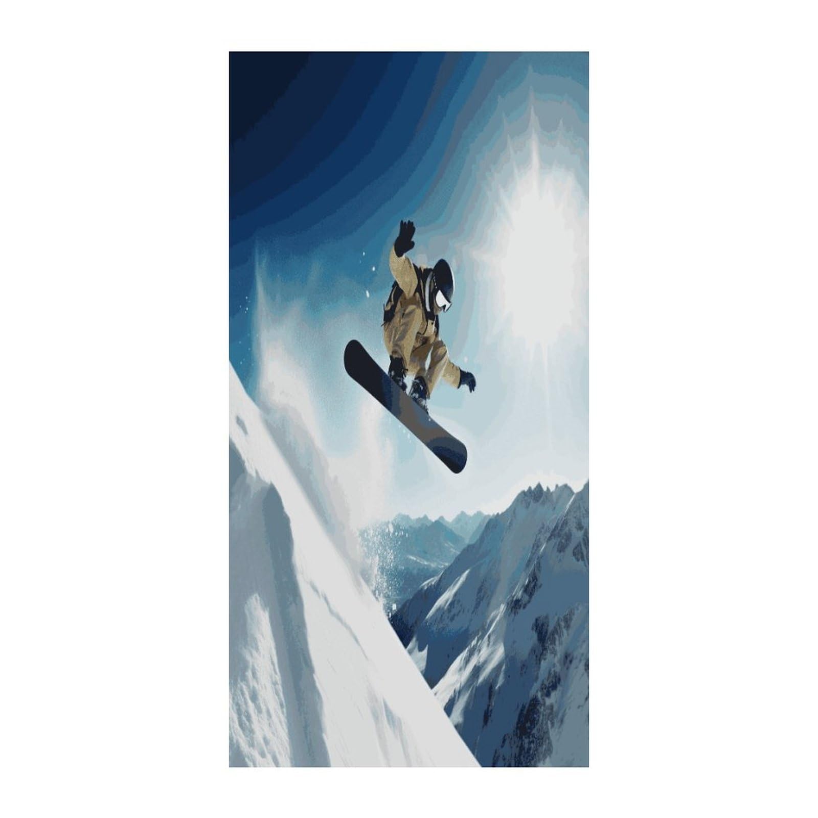 Adfgyerh Style Snowboarding Curtains，Polyester Blackout Extra Wide，Door Curtain， 35.4X 70.9 Inch For Temporary Room Dividers Bedroom Living Room，Room Darkening Curtains ，For Doorway Privacy For Wall Hanging Decora