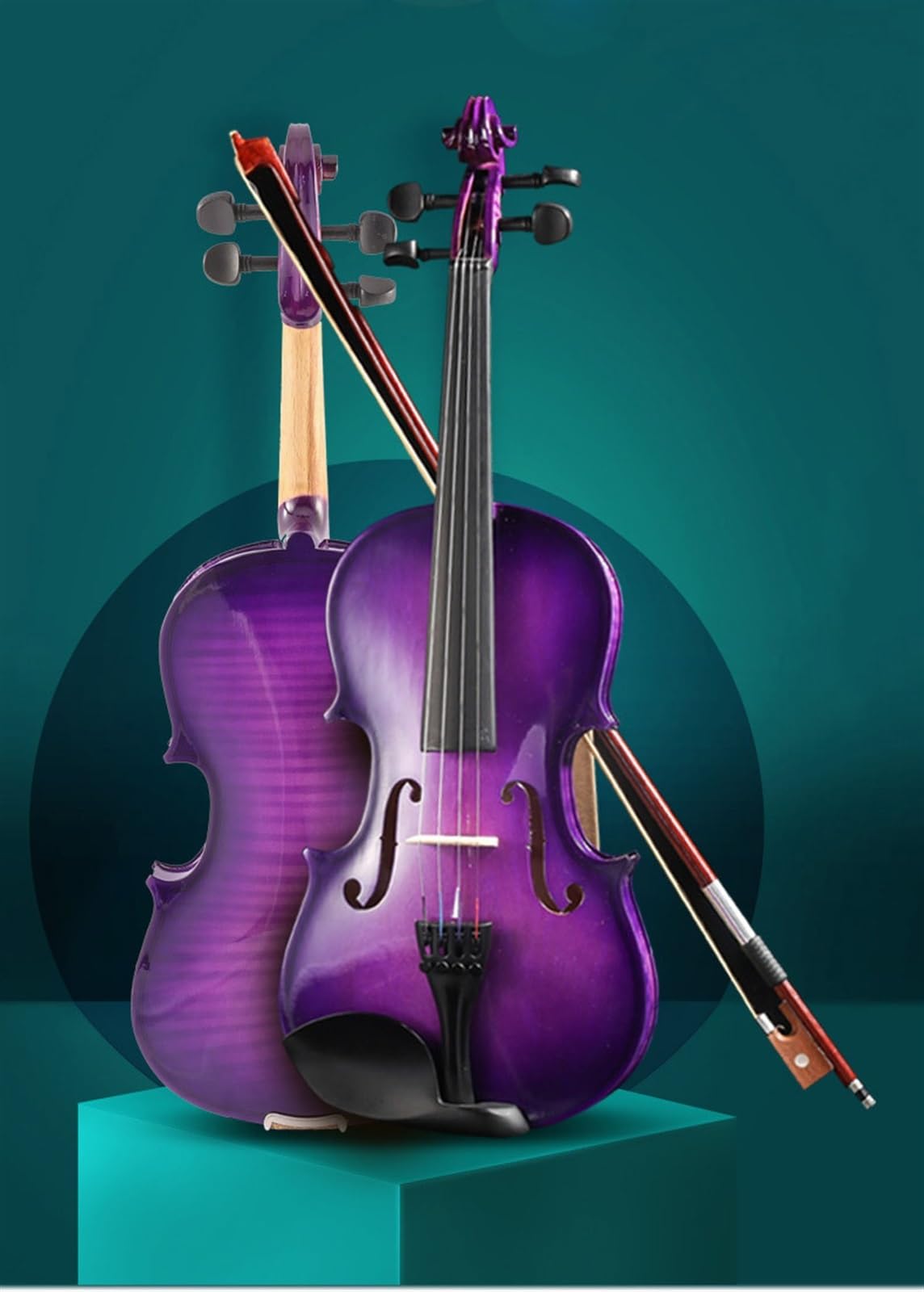 Geige Lila Violine Anfänger Übung Violine Weiß Kiefer Saitenhalter(1/2)