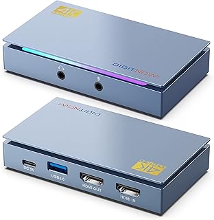 Tarjeta de Captura de Video HDMI USB 3.0, 4K Loop-out HD 1080P 60FPS Cero latencia, Dispositivo de Captura de Juegos de Audio para transmisión en Vivo y grabación (Azul)