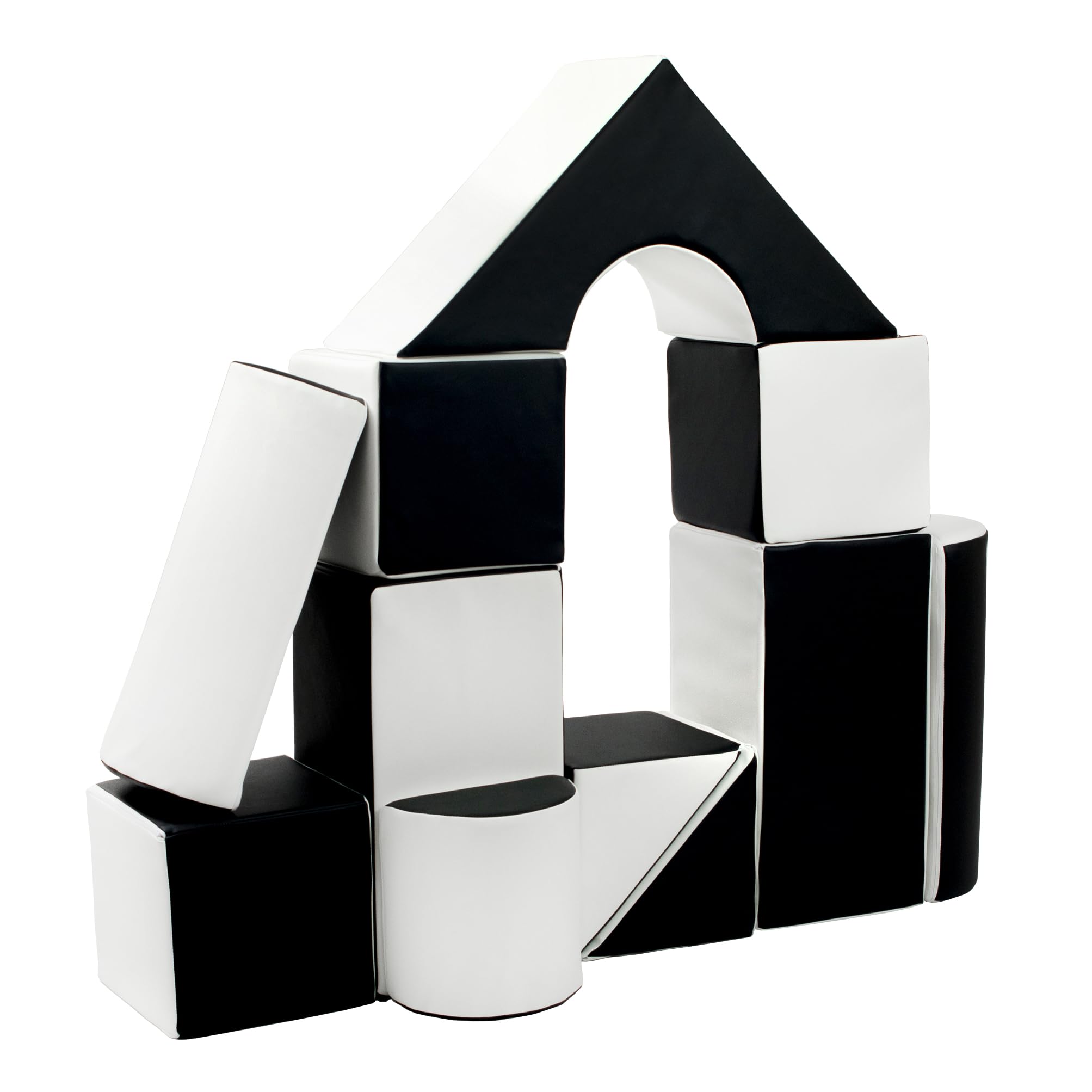 Velinda 11 pcs coloured,building blocks, soft,foam,children,kids, toy,nursery,playgroup (colour: black - white) — image 1