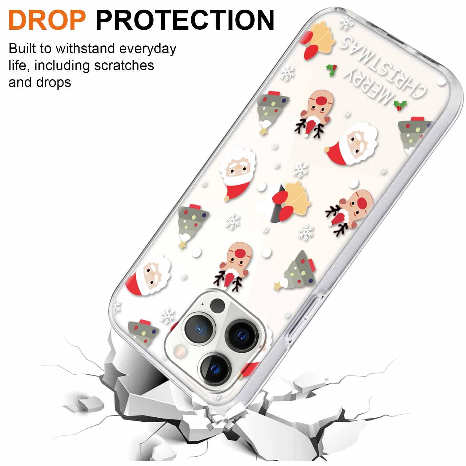 Yoedge 2 Pezzi Natale Cover per Huawei P30 Pro 6,47, Custodia Morbida