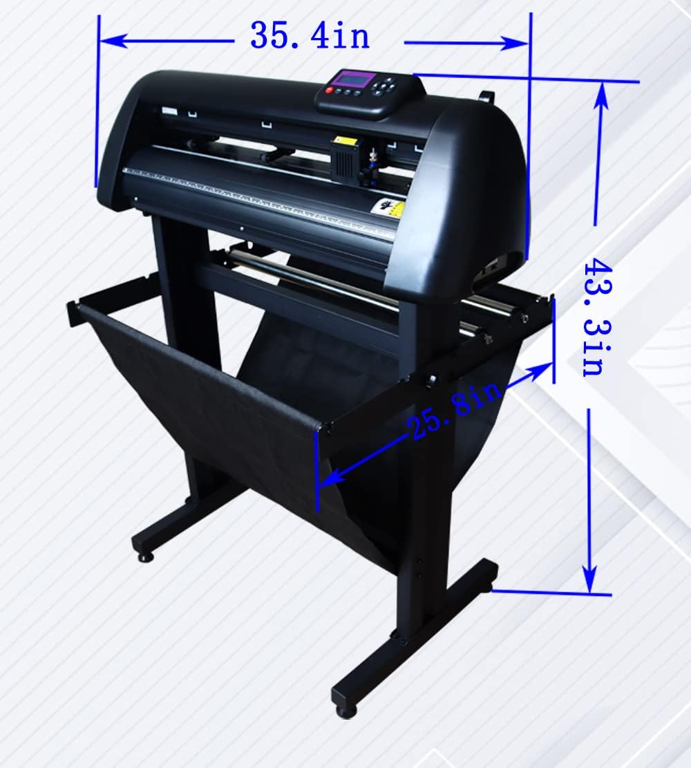 Vinyl Cutter 24in 500g Automatic Edge Patrol Cutting Plotter, Semi-Automatic DIY Vinyl Printer Cutter Machine Manual Positioning Sign Cutting with Floor Stand Software