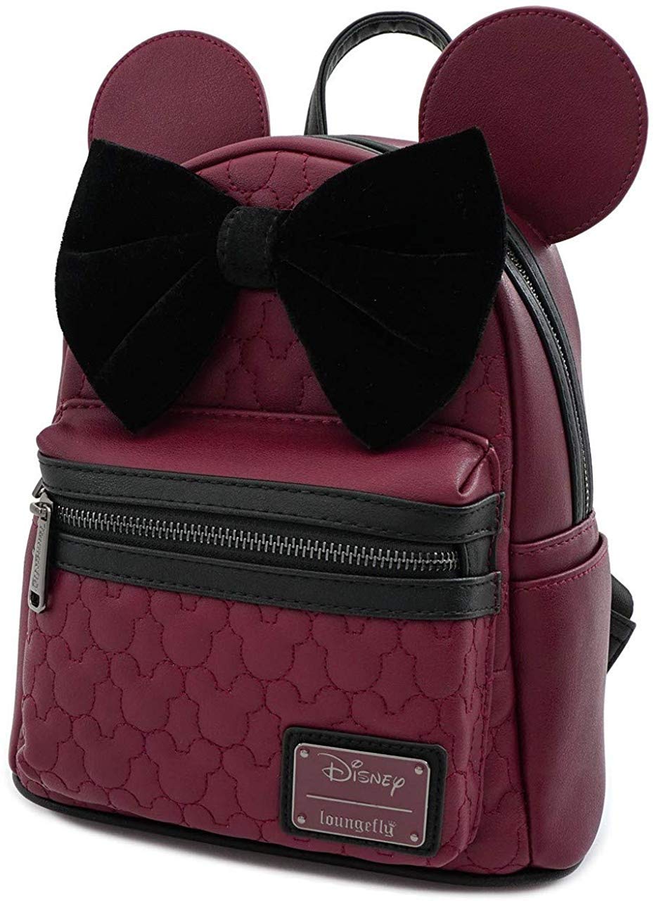 Loungefly Minnie Mouse Maroon Quilted Womens Double Strap Shoulder Bag Purse product thumbnail 4