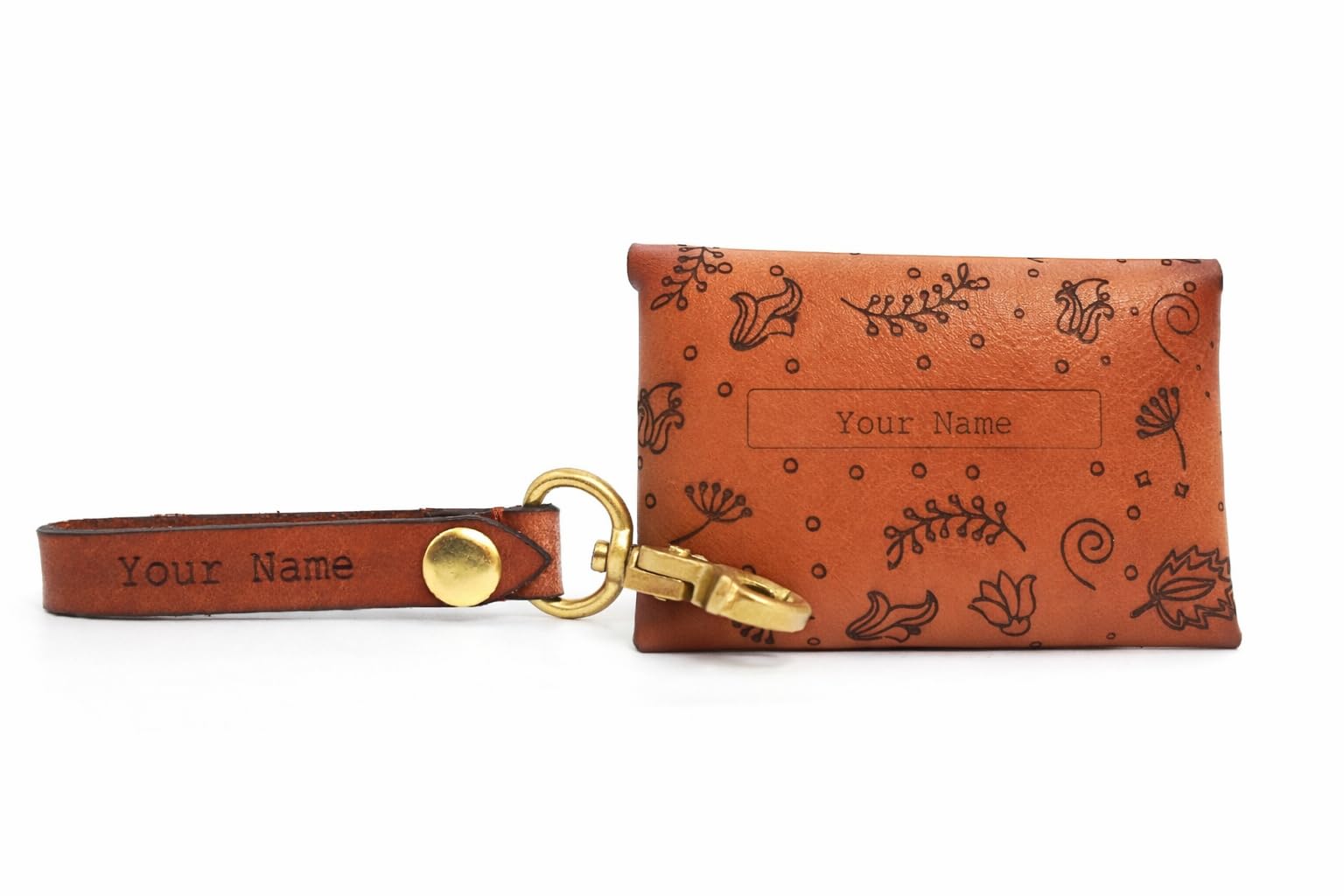 Women Leather Wallet Small Bifold Card Organizer Case Purse - Mini Coin Pouch with Wristlet Keychain for Men-image-10