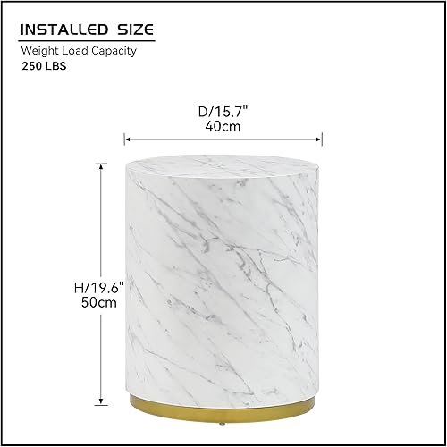 Miniatura 2 de Mesa auxiliar con borde dorado inferior para sala de estar, moderna mesa de centro redonda dorada o mesa auxiliar, mesa de sofá circular para