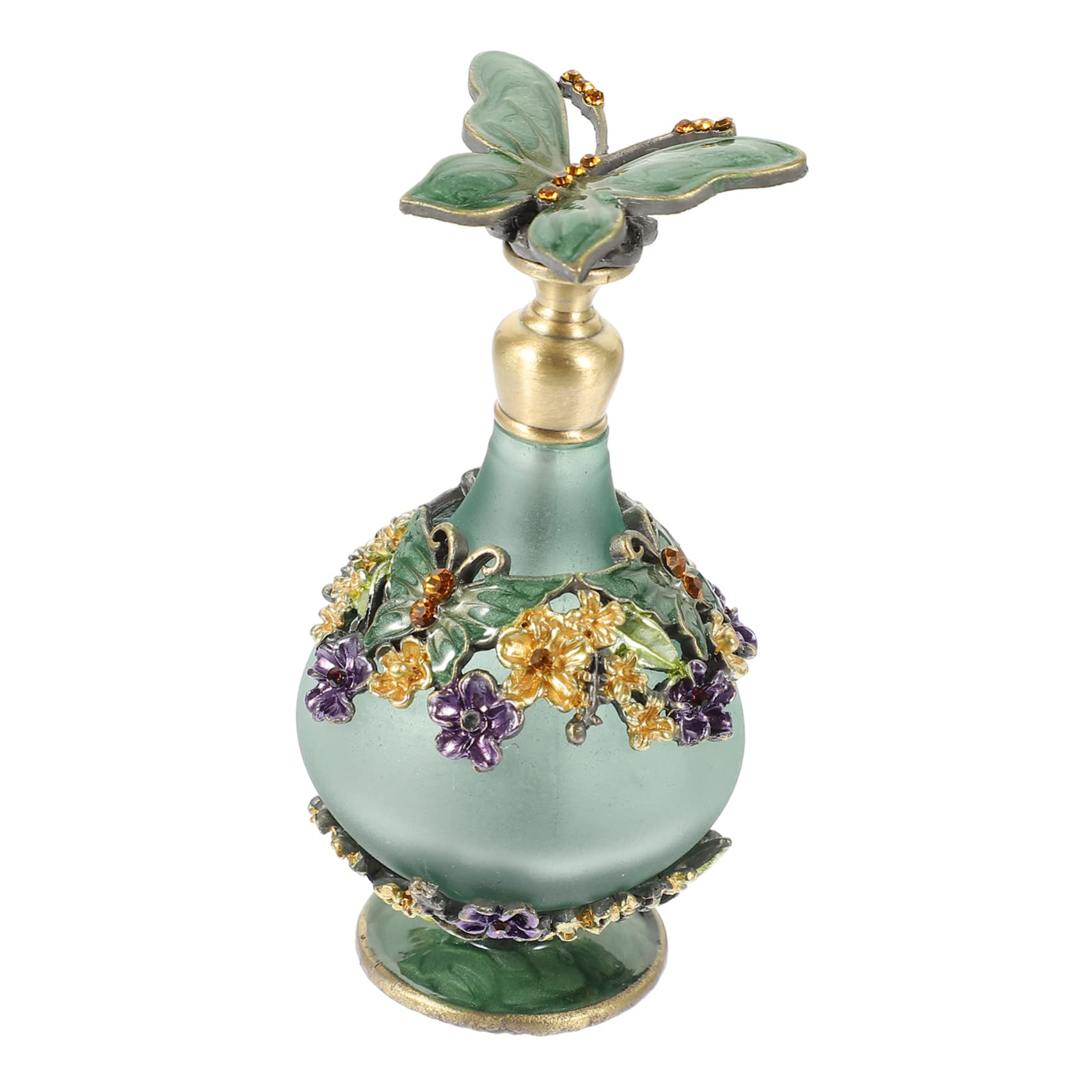 Cabilock Flacone Profumo Vintage in Verde da 23ml, Boccetta Leggera e Ricaricabile per Viaggio, Stile alla Moda per Ricarica Oli Essenziali