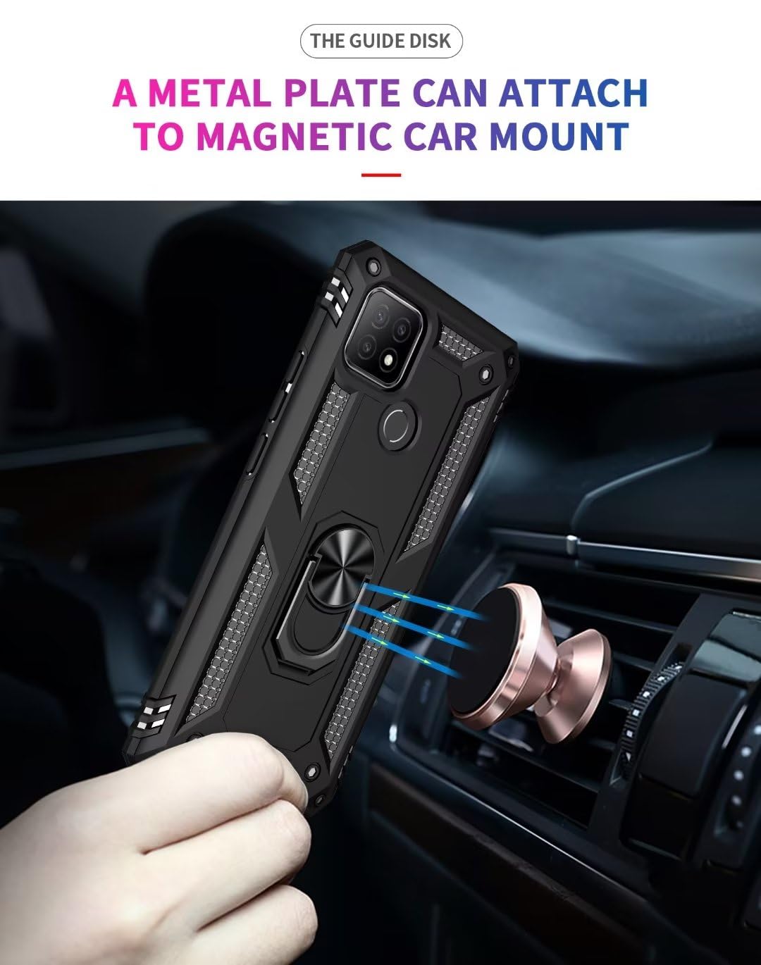 FMPCUON Custodia 3 In 1 Per IPhone 11 Pro Max – Cover Scorrevole Con Protezione Fotocamera, Trasparente, Viola E Giallo