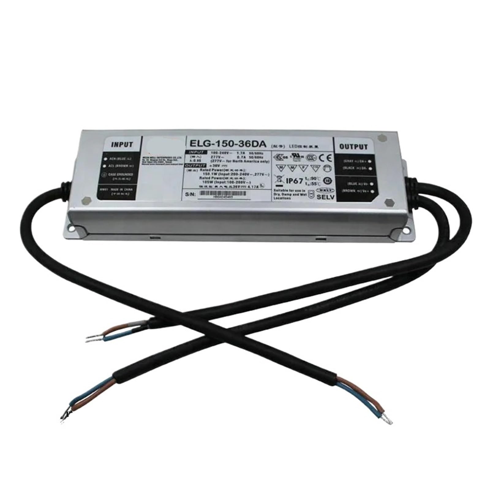 SWEWDSQG ELG-150 Waterproof switching power supply 3Y 12/24/36/42/48/54 /B(ELG-150-36DA-3Y 36V)