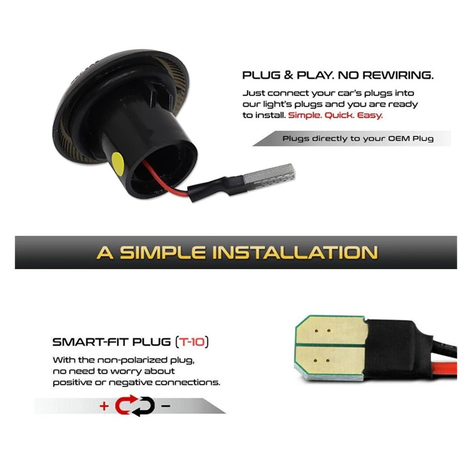 Indicatore Segnale Per Ford Per Transit 2010-2021 Paraurti Anteriore Indicatore Direzione Lampada 2 Pezzi Ambra Giallo T10 12V Luci Posizione Laterali A LED luce Indicatore Direzione