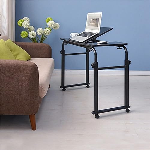 Miniatura 5 de CNCEST Mobile Lazy - Estante de mesa ajustable para computadora portátil y PC, con ruedas enrollables, color negro, el escritorio se puede plegar y