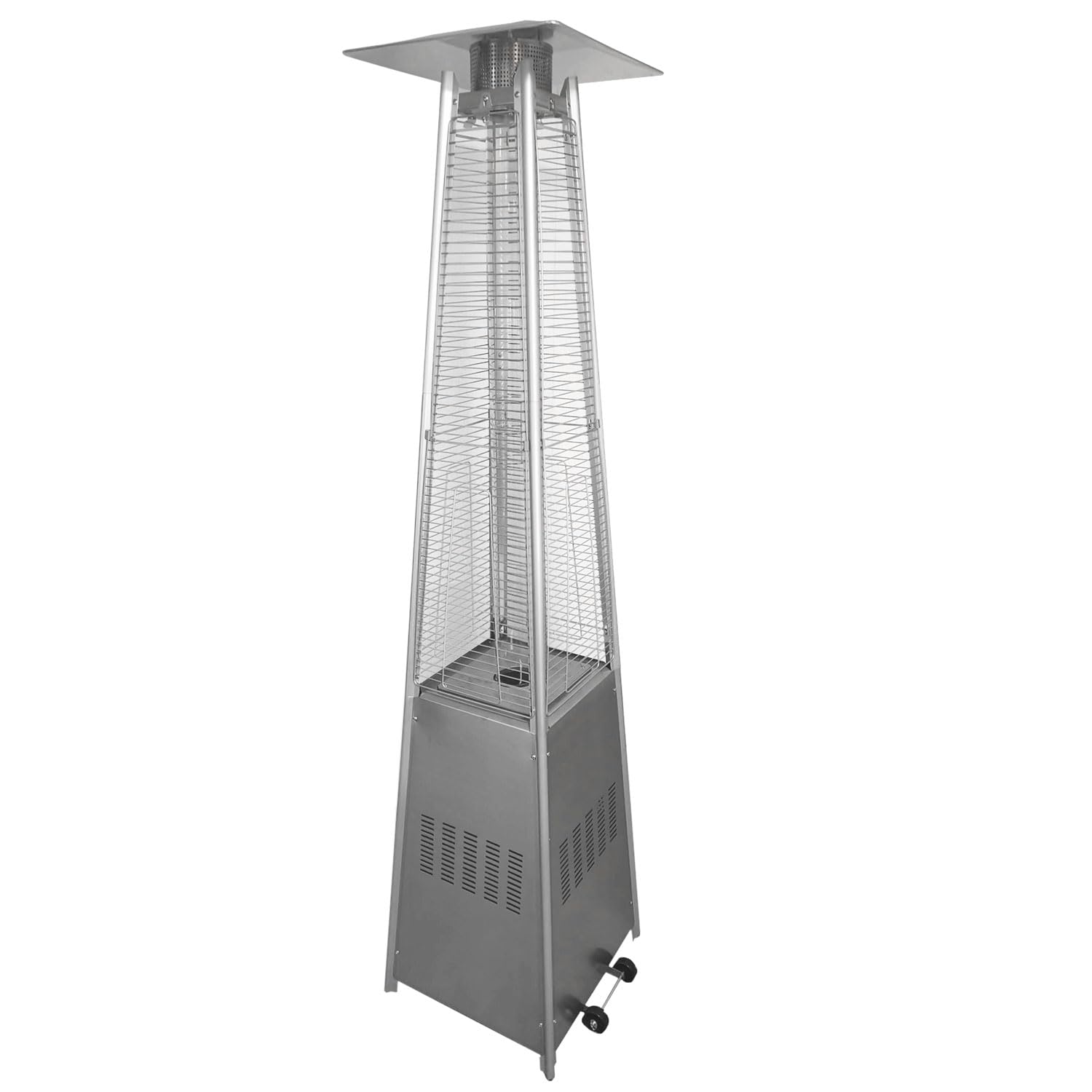 Happy Garden Parasol Chauffant au gaz Stockholm 13kW en INOX + Housse de Protection
