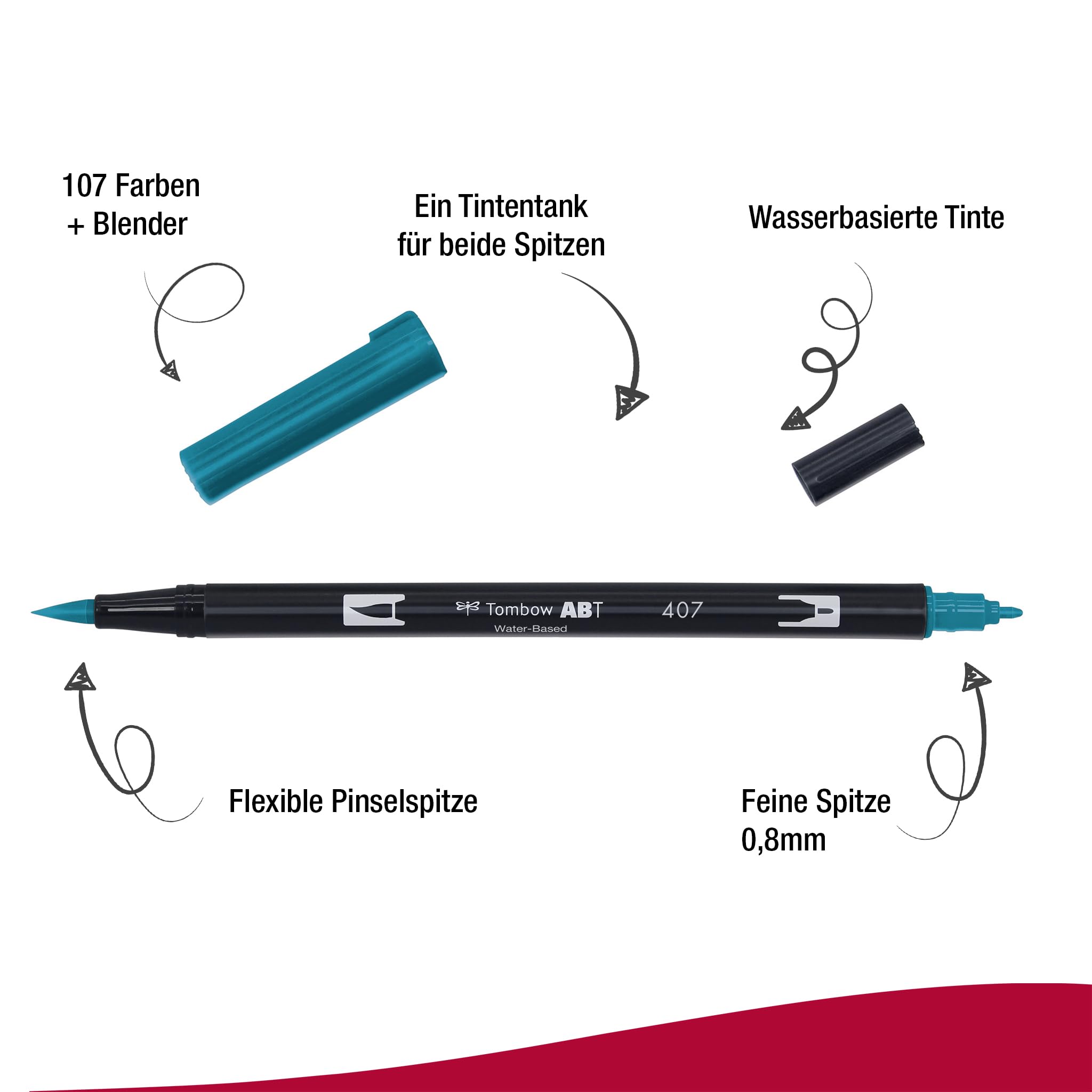 Tombow ABT Dual Brush Pen, Polar Glow, penna a due punte, perfetta per lettering manuale e bullet journal, acquerellabile, set da 6 pezzi [ABT-6P-POLAR]