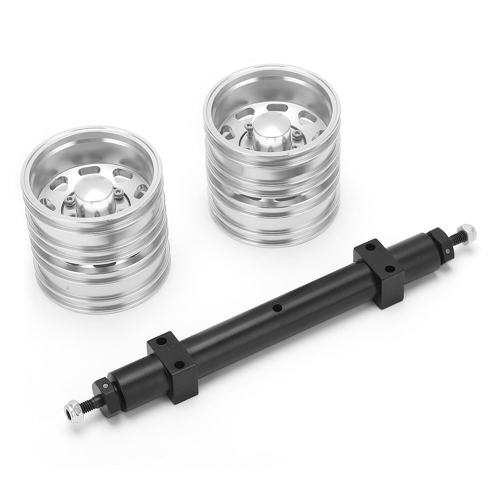 Zestaw piasty koła ze stopu aluminium w kolorze srebrnym, tylna oś, akcesoria zamienne RC do ciągnika 1/14