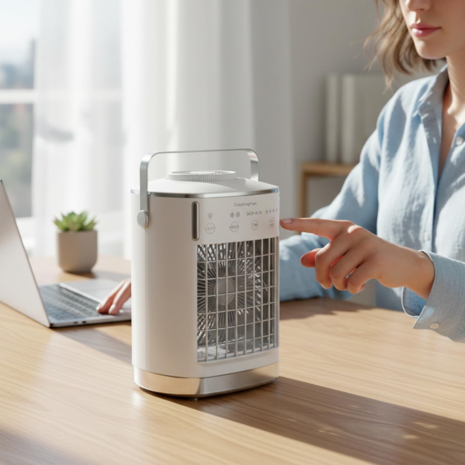 Raffrescatore Evaporativo Silenzioso Raffrescatore con Serbatoio D'acqua Basso Consumo Condizionatore Portatile per Dormitorio