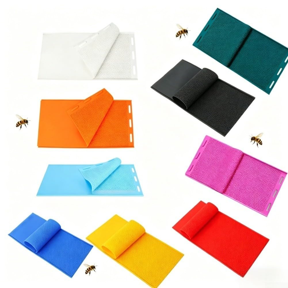 Lot de 2 feuilles de cire d'abeille en silicone pour apiculteurs professionnels et amateurs - 43,5 x 22,5 cm - Orange