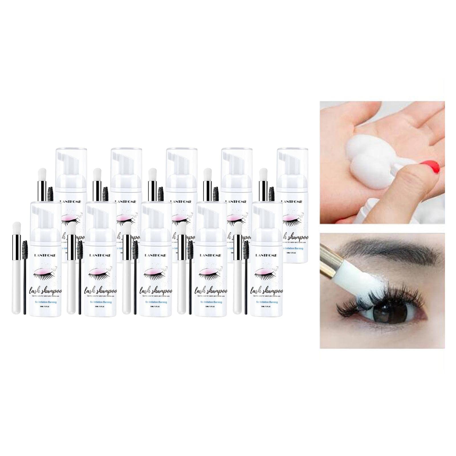 10x Extension de Cils Shampoing Mousse Nettoyante Nettoyant Doux Naturel