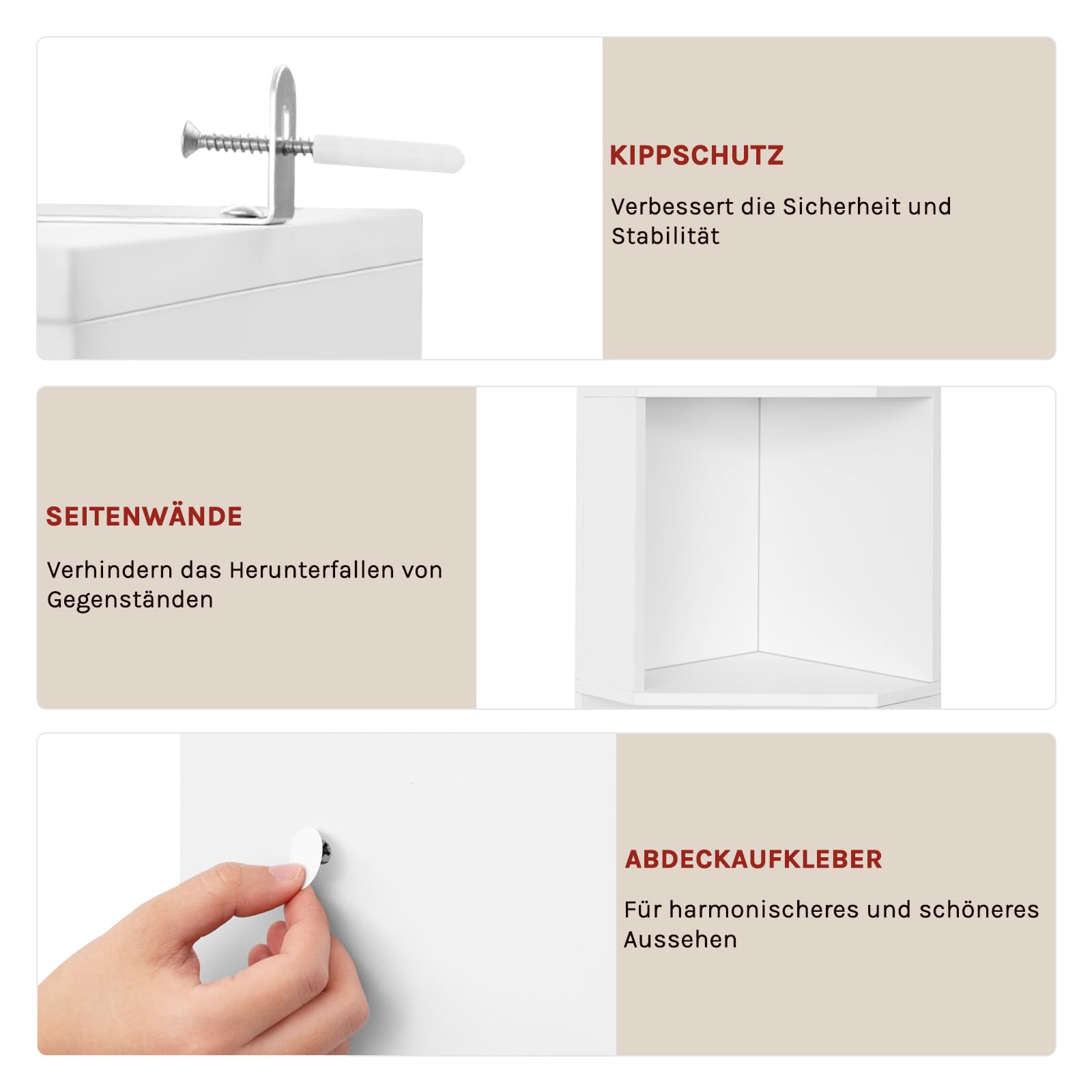 WOLTU Eckregal, Bücherregal stehend, Standregal weiß, mit 5 offenen Fächern, Regal Ecke, für Wohnzimmer Schlafzimmer Arbeitszimmer, SK046ws