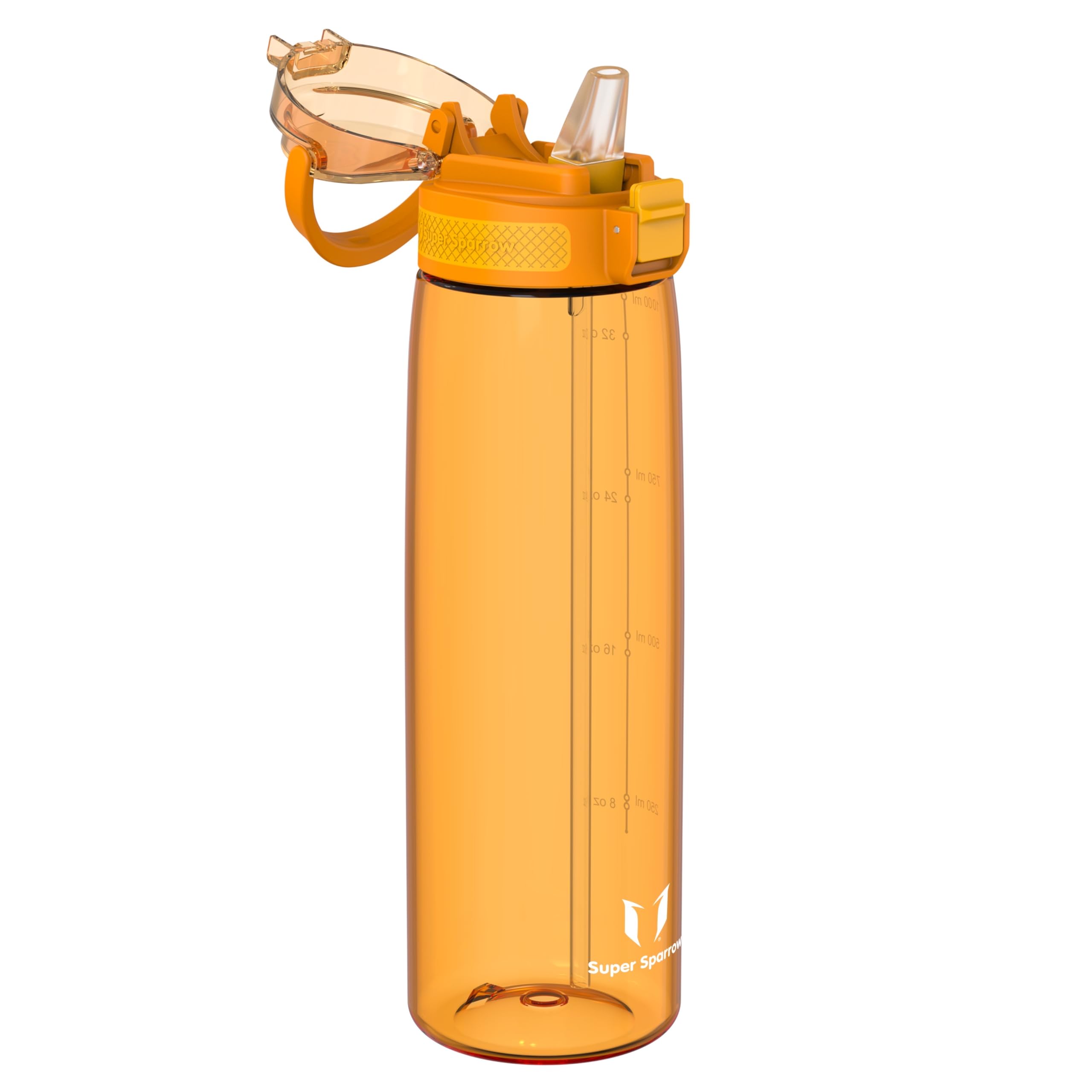 Super Sparrow Borraccia - TouchSip Sportiva Bottiglia - 500ml/750ml/1L - Tritan Senza BPA, a Prova di Perdite - Borracce con Cannuccia Ideale per Scuola e Sport