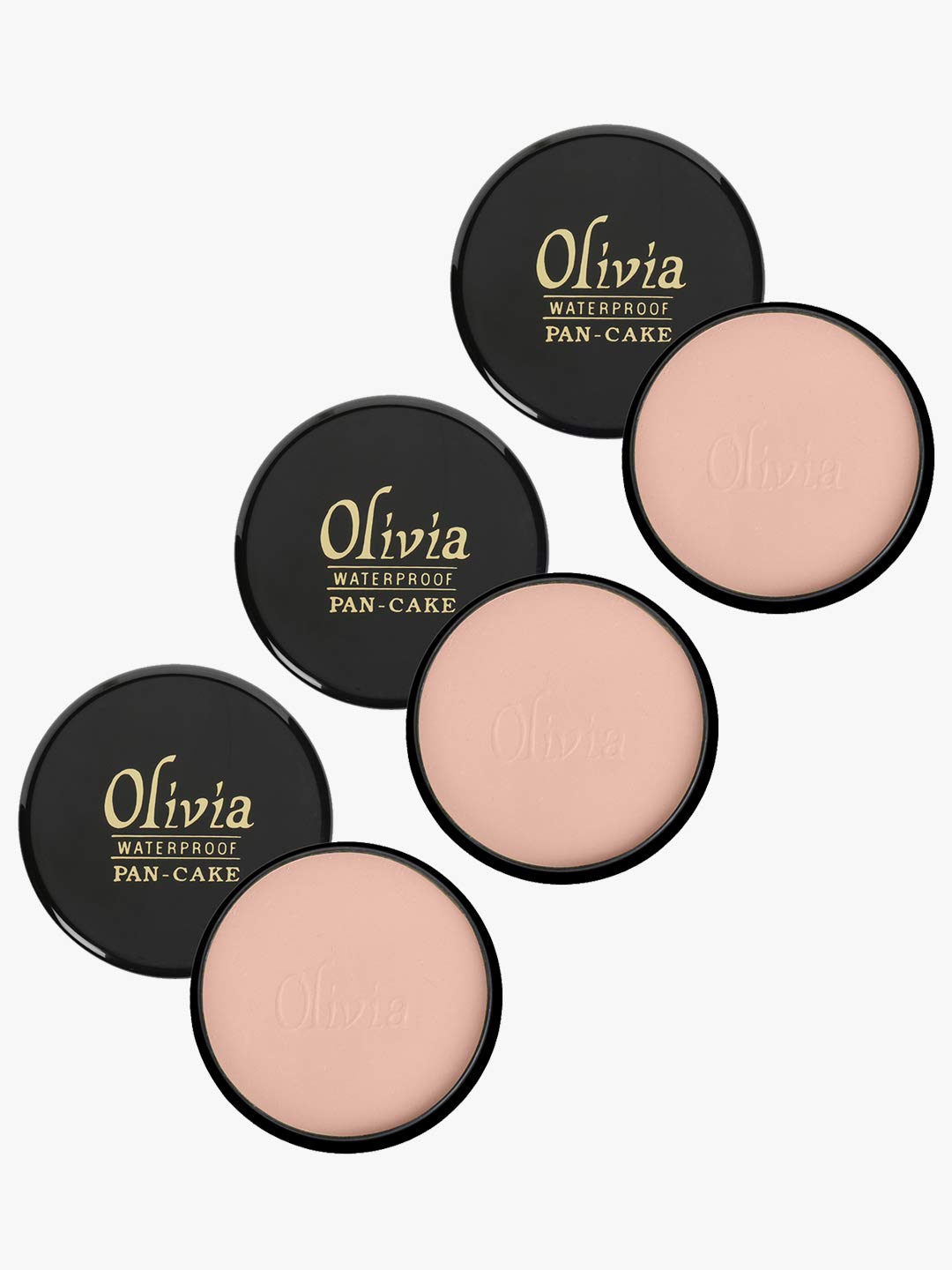 Olivia 100% Waterproof Pan Cake Fresh Peach Makeup Cream Concealer, Shade No.23, 25 g, Pack of 3