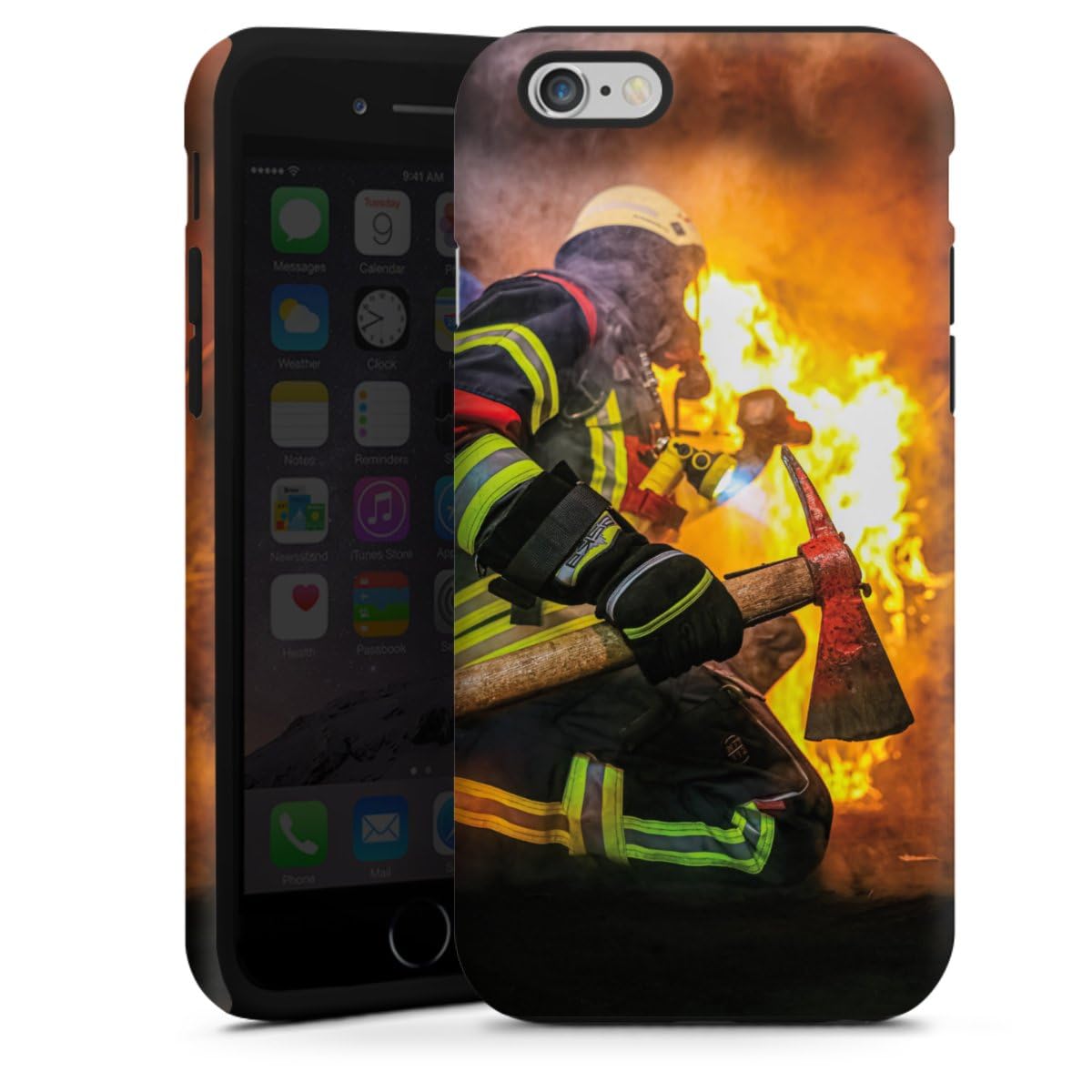 DeinDesign Coque Compatible avec Apple iPhone 6s Coque renforcée Coque Antichoc Sapeurs-Pompiers Feu Sauveteur