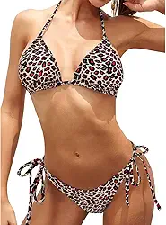 Conjunto de biquíni feminino, frente única, triangular, roupa de banho de duas peças