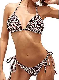 Conjunto de biquíni feminino, frente única, triangular, roupa de banho de duas peças