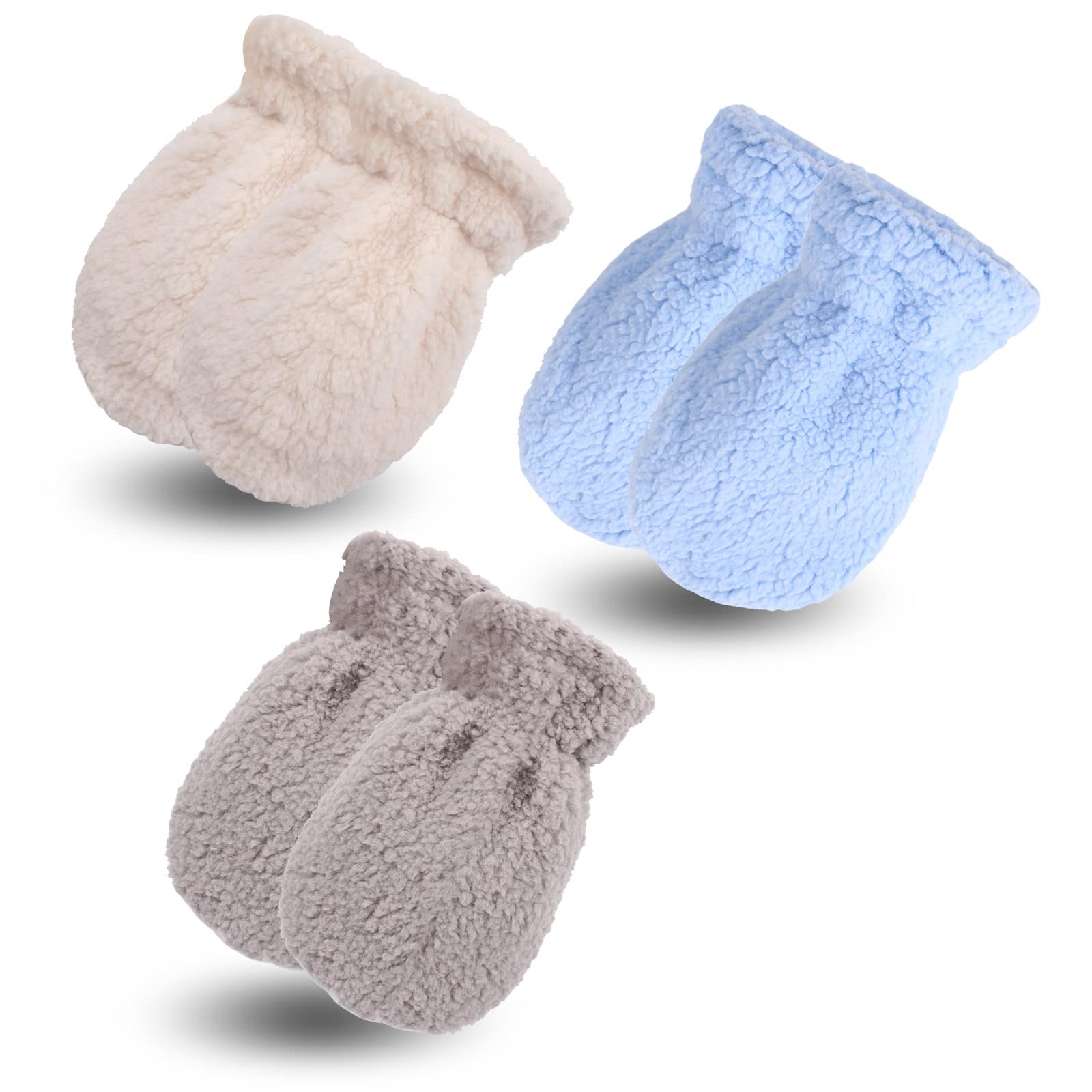 Fleece-Handschuhe, warm, doppellagig, für Jungen, Kleinkinder, Mädchen, kratzfest, Fäustlinge