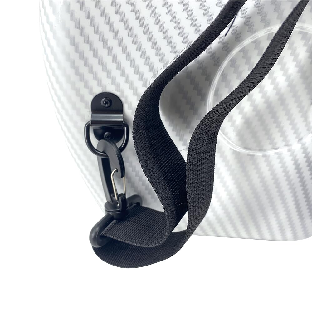 Funda para violín 4/4 con correas de mochila, carcasa rígida ultraligera de viaje de fibra de carbono con soportes para lazos e higrómetro, máxima protección, impermeable y duradera (blanco)