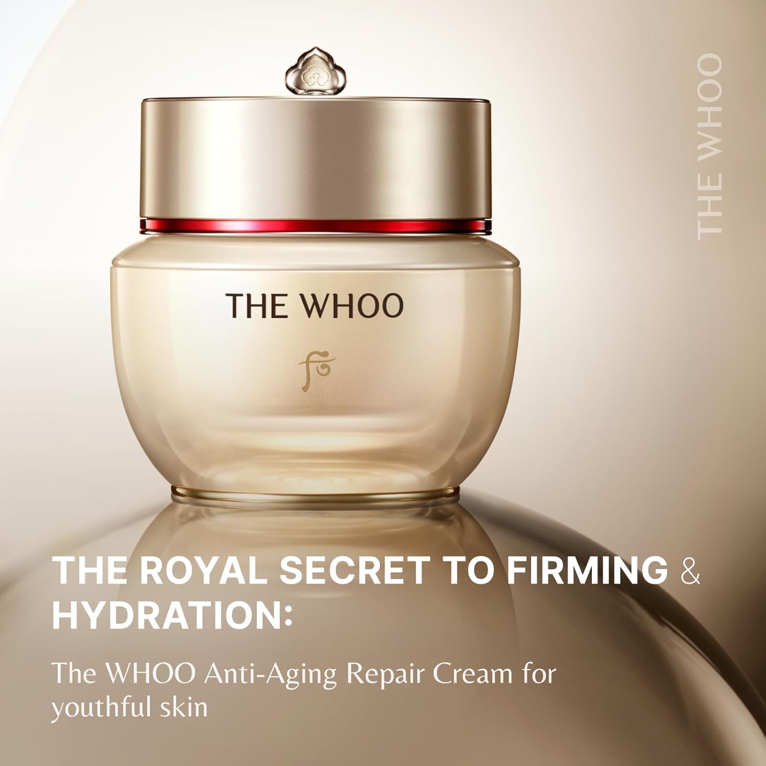 THE WHOO Anti-Aging Repair Cream, Collagen & NAD+ Infused Rich Nourishing Moisturizer for Repair & Strengthening Skin Barrier, Firmness & Elasticity