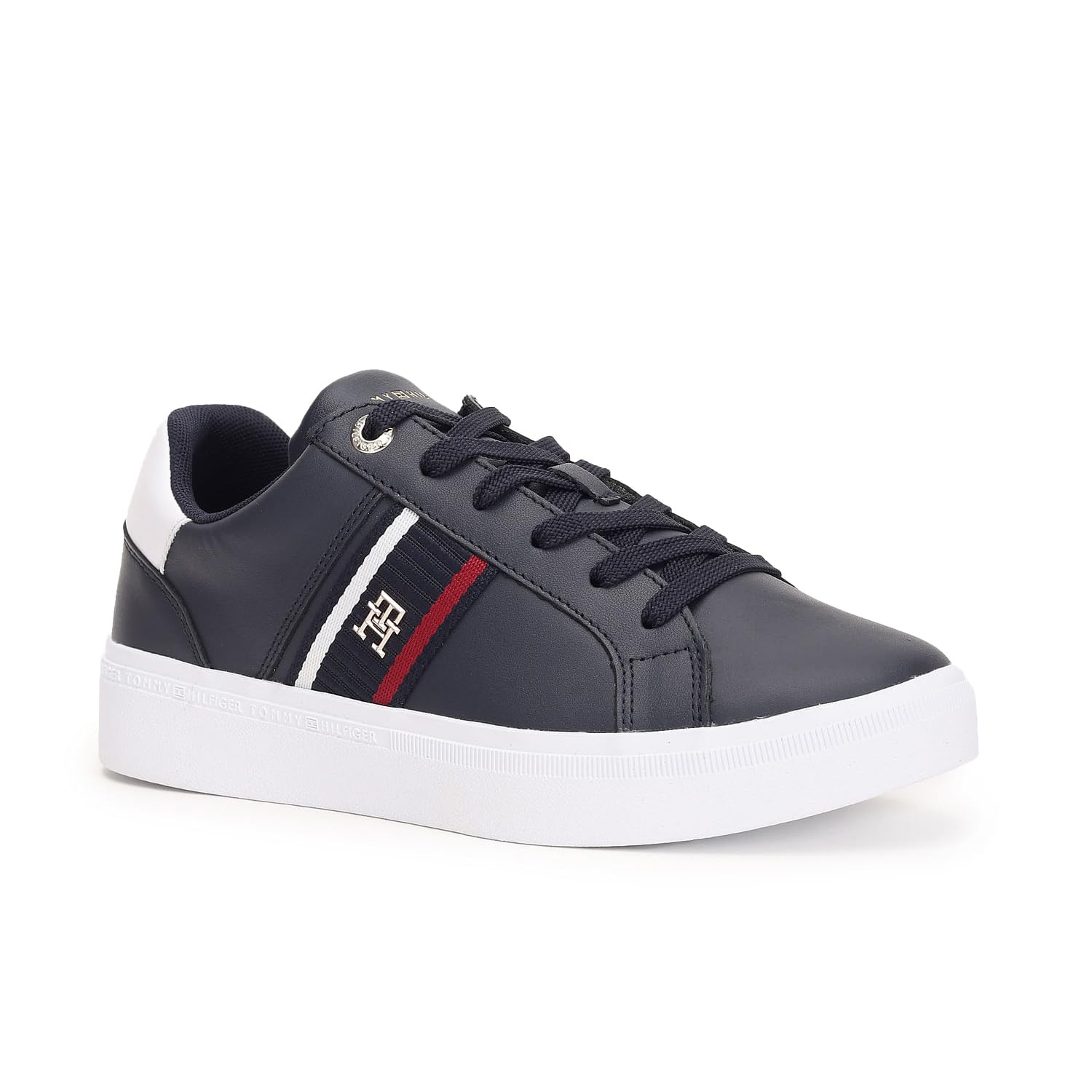 Tommy Hilfiger Leather Solid Blue Women Flat Sneakers (F23HWFW232) Size- 39 (B0CKWG4KHM) Amazon Price History, Amazon Price Tracker
