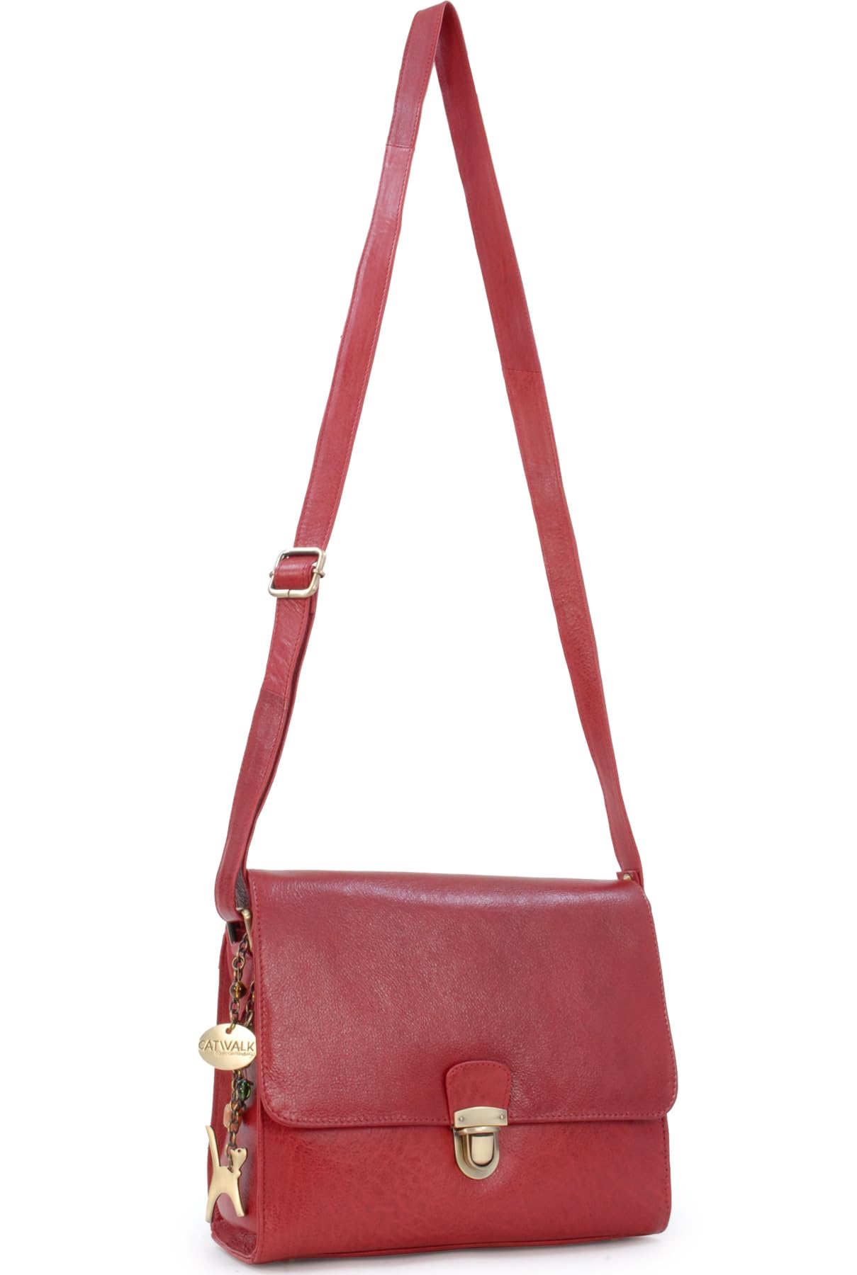 Catwalk Collection Handbags - Bandolera de Piel de Mujer - Bolso Cruzado Mediano - Bolso de Mano Diario Formato A5 - Messenger Bag - Diana