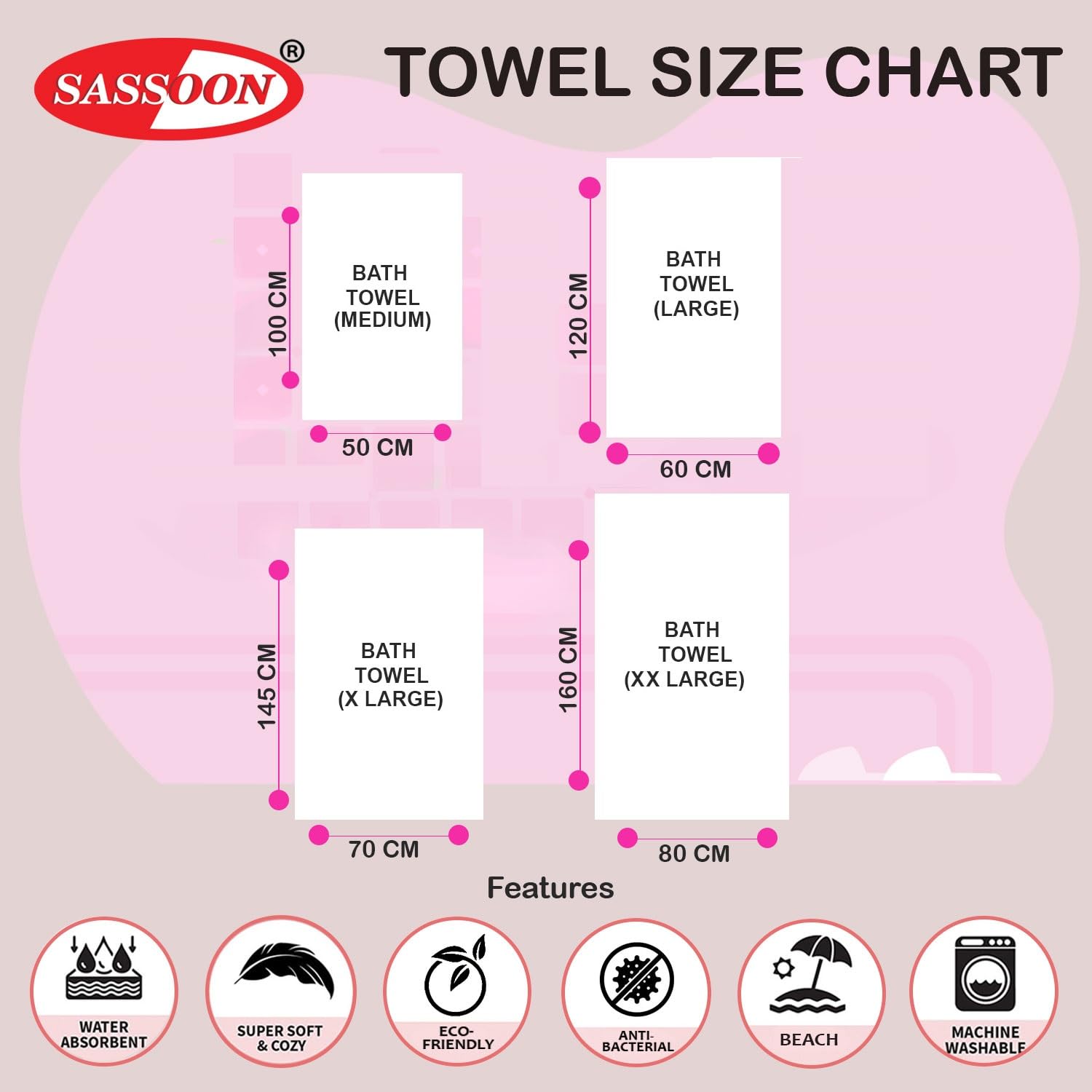 Sassoon Venir Microfiber 1 Piece Men Bath Towel 450 GSM (70x145cm, Peanut Color) Ultra Soft Material, Towel for Daily use 4