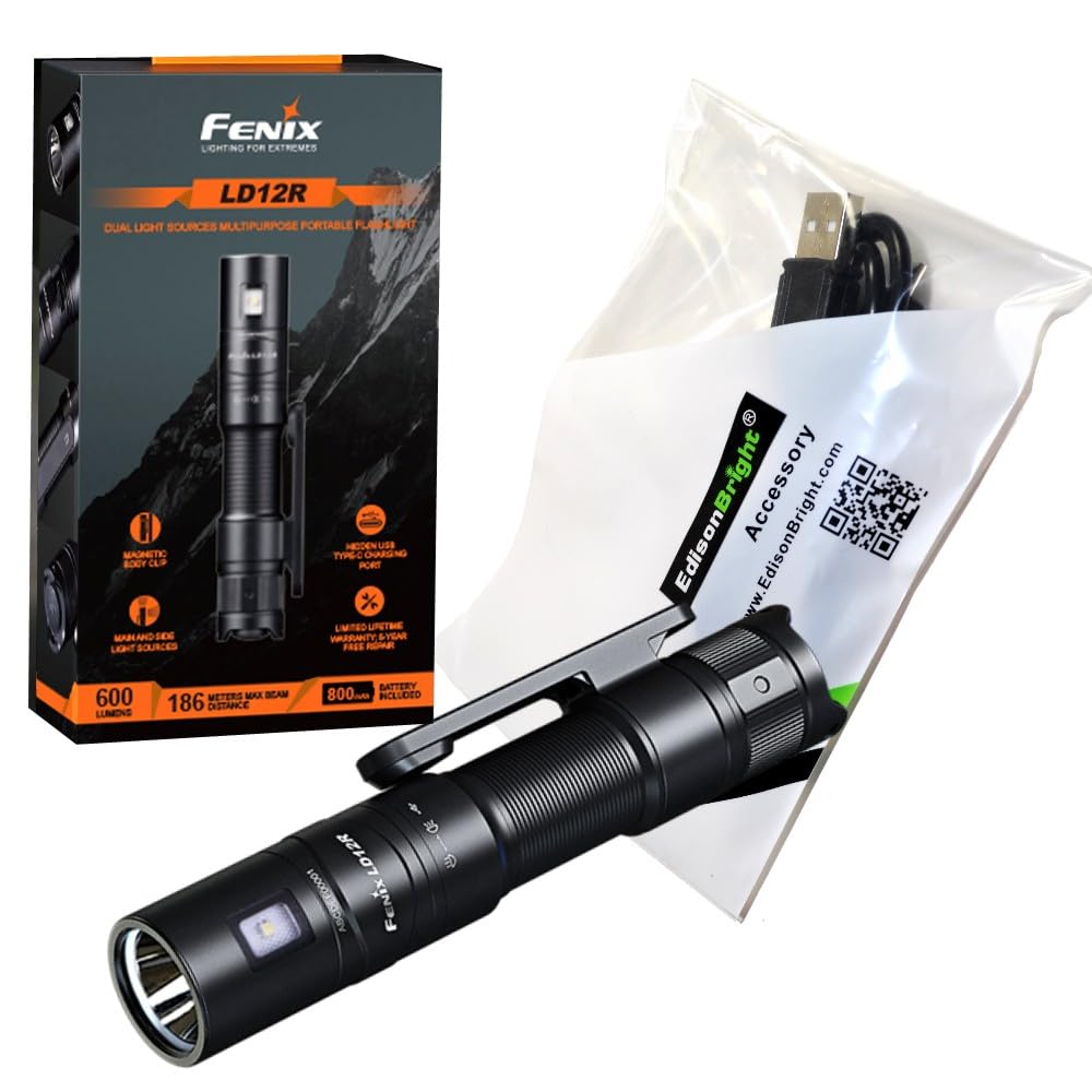 EdisonBright Fenix LD12R 600 Lumen Dual Light Source LED Tactical