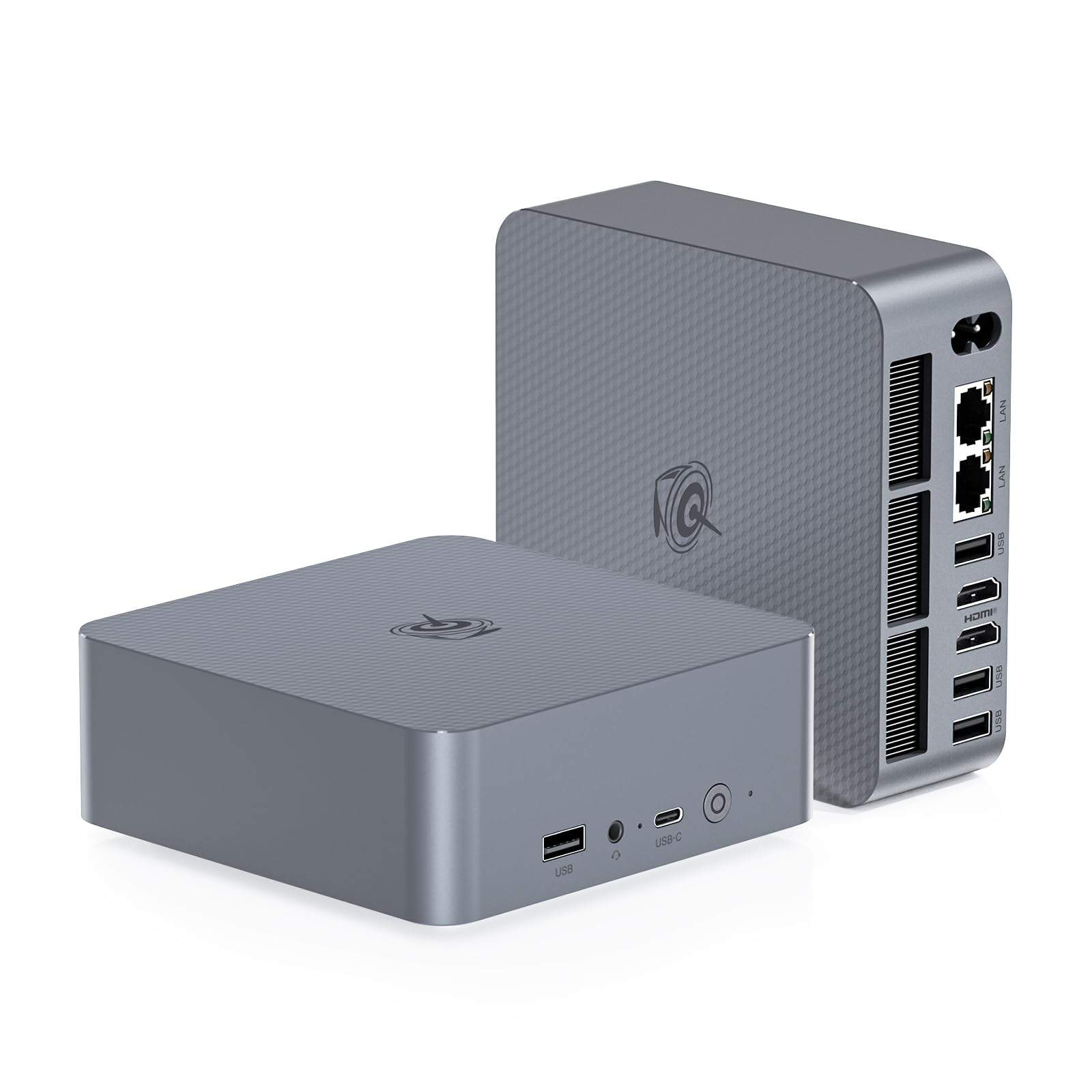 Beelink EQR6 Mini PC, AMD Ryzen 5 6600H (6C/12T, up to 4.5GHz), 16GB DDR5 RAM 500GB NVME SSD, Mini Desktop Computer Support 4K@60Hz/Dual HDMI/WiFi6/BT5.2/Dual LAN/Quiet Office PC