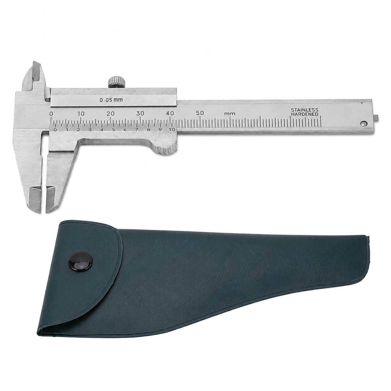 Messschieber Edelstahl Tragbar - 0-50mm Präzisions-Messwerkzeug mit 4 Messmodi, Doppelskala (mm/Zoll), Für Schmuck, Münzen, Antiquitäten, Studenten